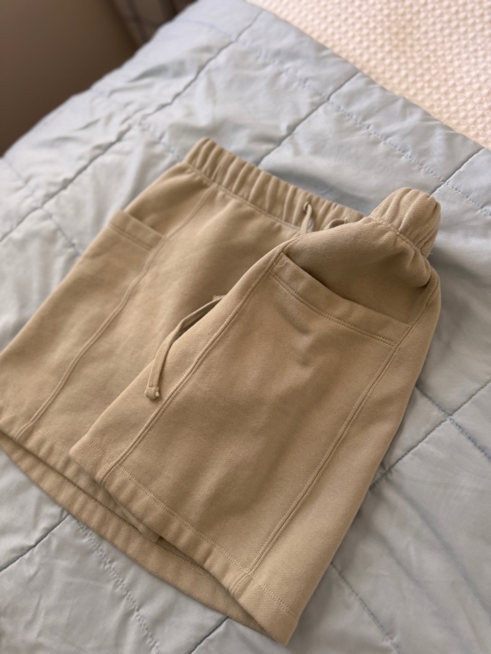 Essentials Neutral Beige Drawstring Mini Skirt - Picture 3 of 5